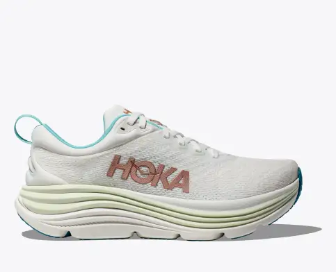 Hoka Women’s Gaviota 5 Athletic Shoes-Frost/Rose Gold **Wide Width**