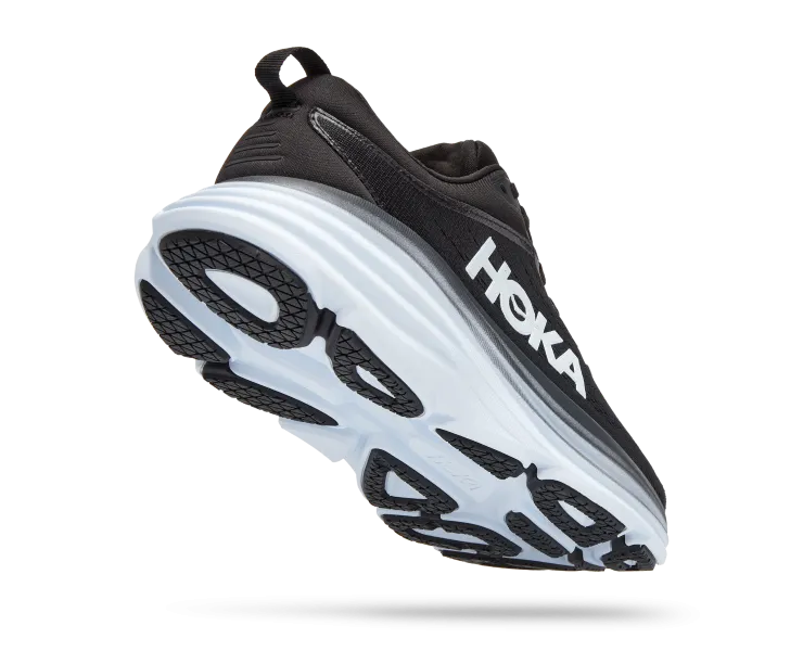 Hoka Womens Bondi 8 Athletic Shoes- Black/White