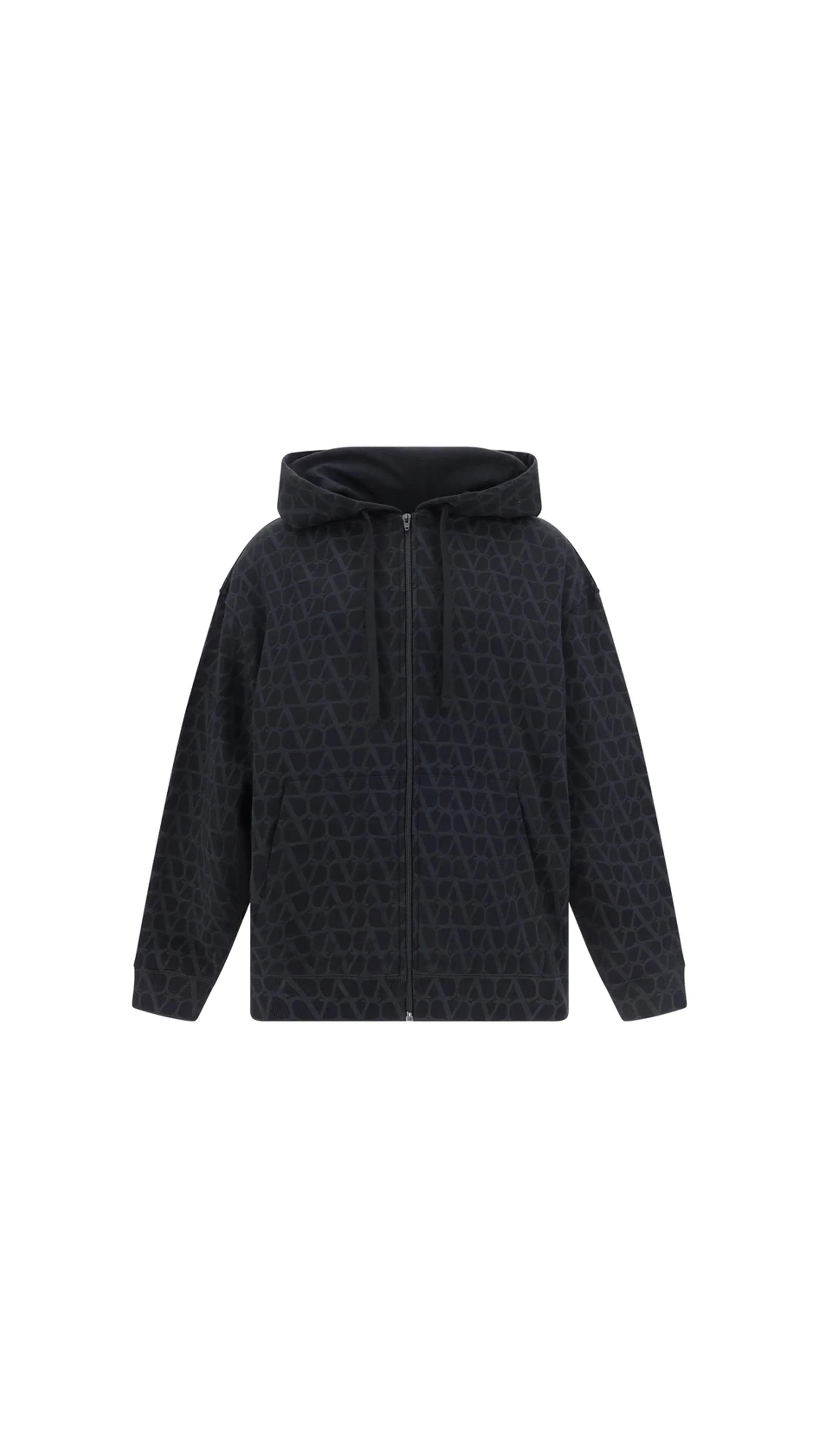 Hoodie With Toile Iconographe Print - Black