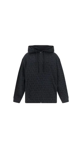 Hoodie With Toile Iconographe Print - Black