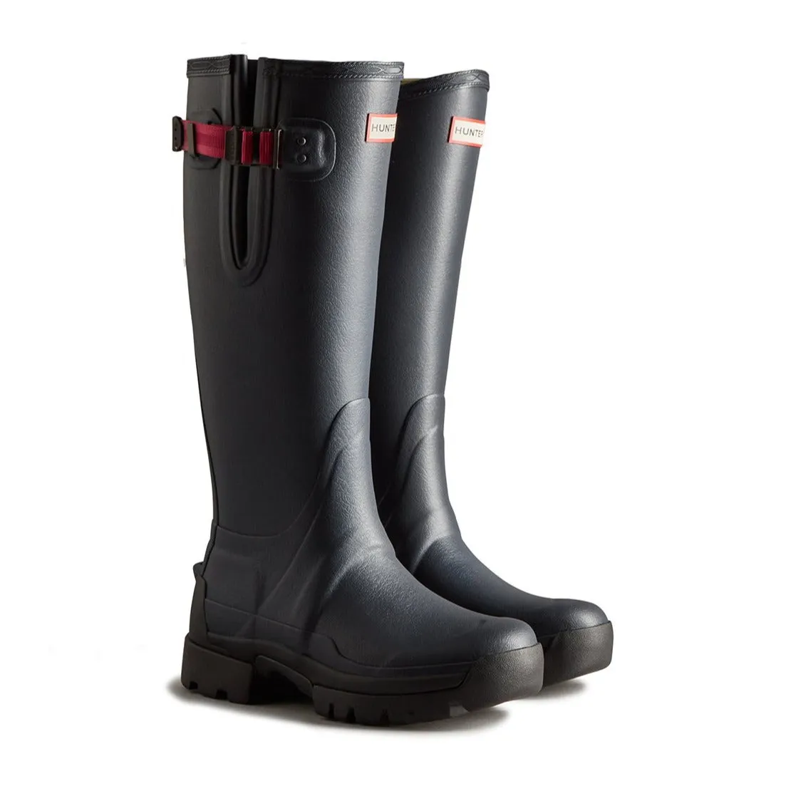 Hunter Women's Balmoral Adjustable 3mm Neoprene Wellington Boots in Navy/Peppercorn