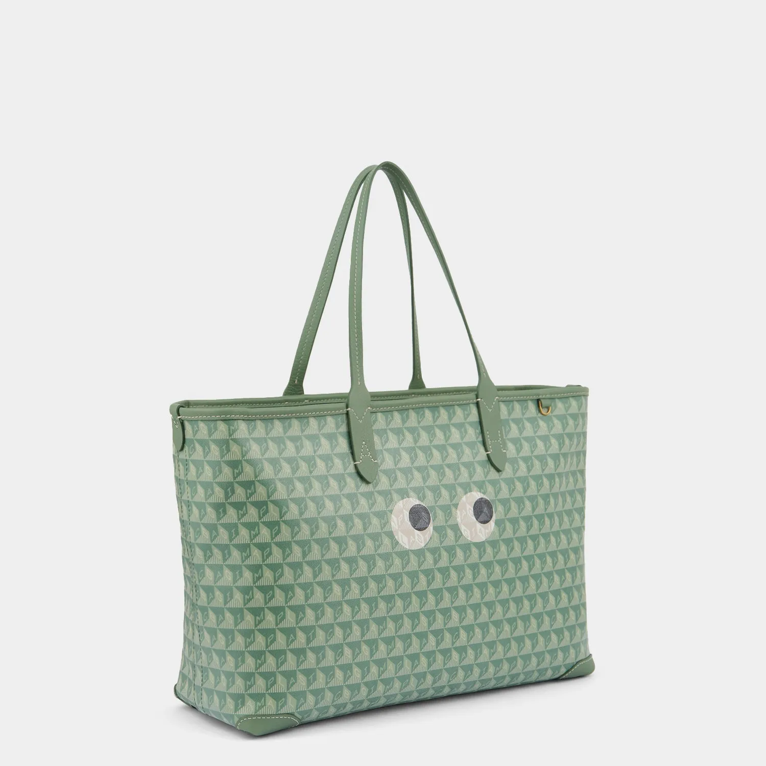 I Am A Plastic Bag Small Eyes Zipped Tote-              