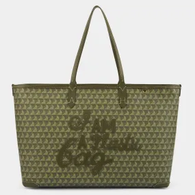 I Am A Plastic Bag Zipped Motif Tote-              