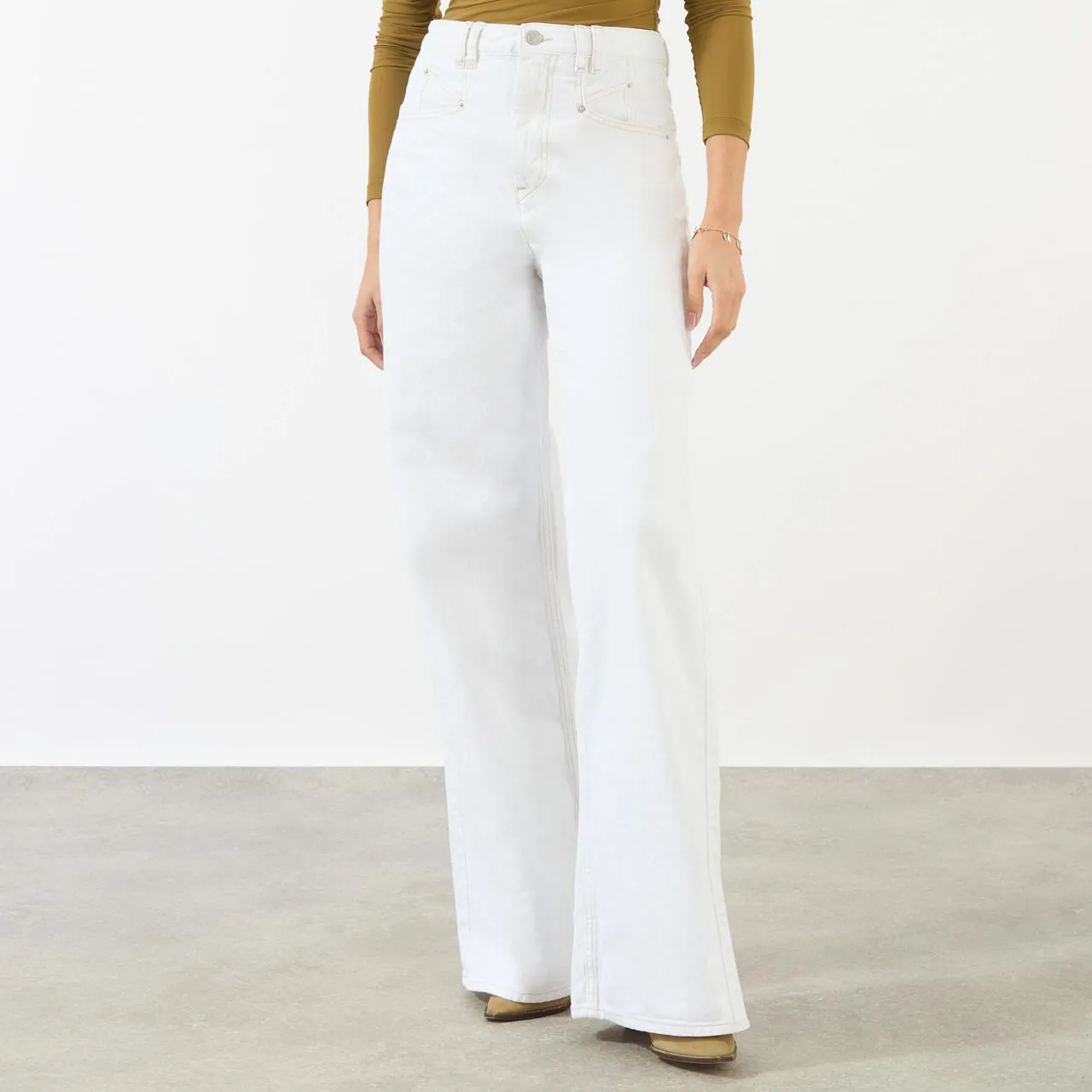 ISABEL MARANT Lemony High-Rise Denim Jeans - White