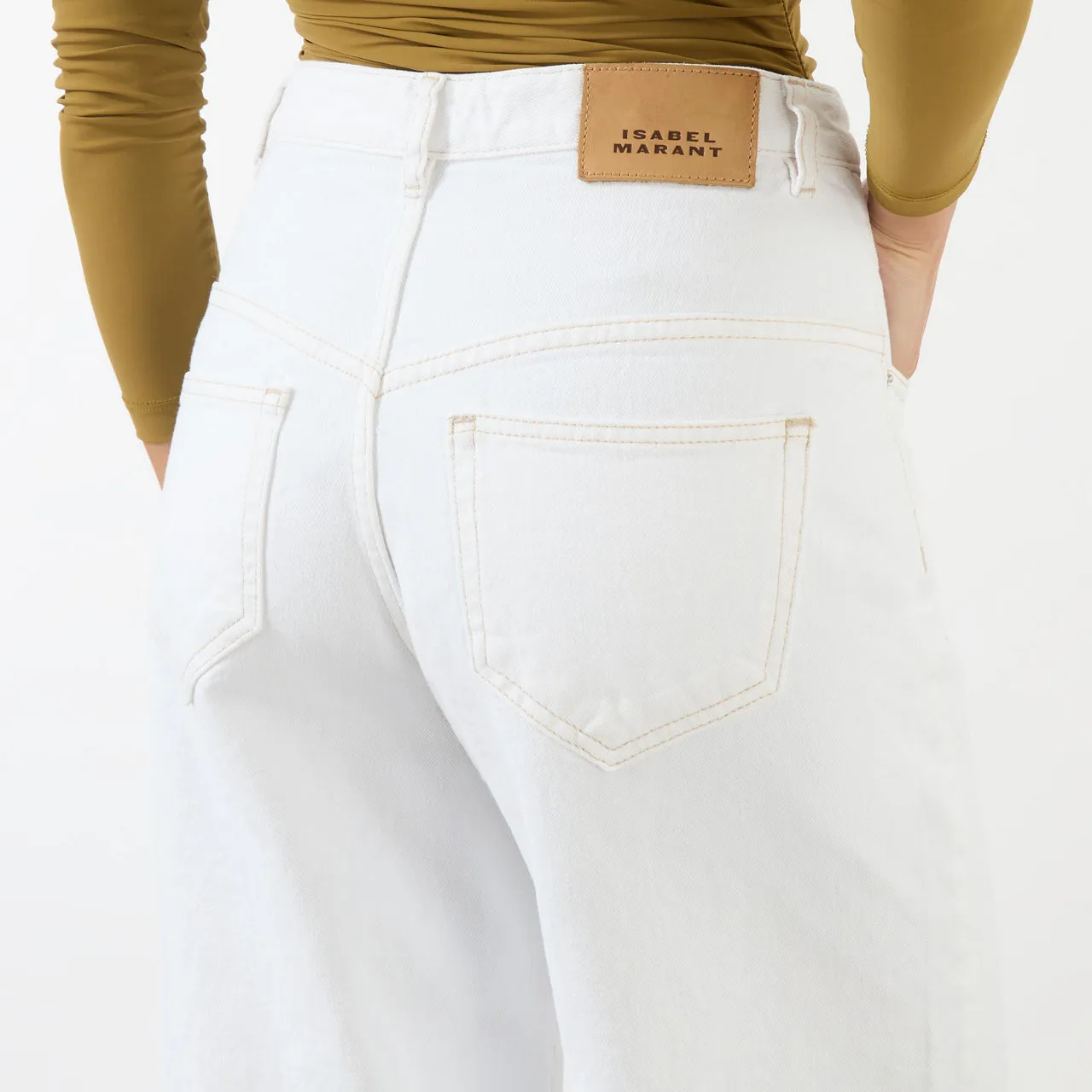 ISABEL MARANT Lemony High-Rise Denim Jeans - White