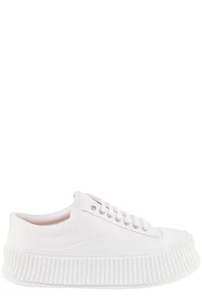 Jil Sander Chunck Ribbed Sole Lace-Up Sneakers