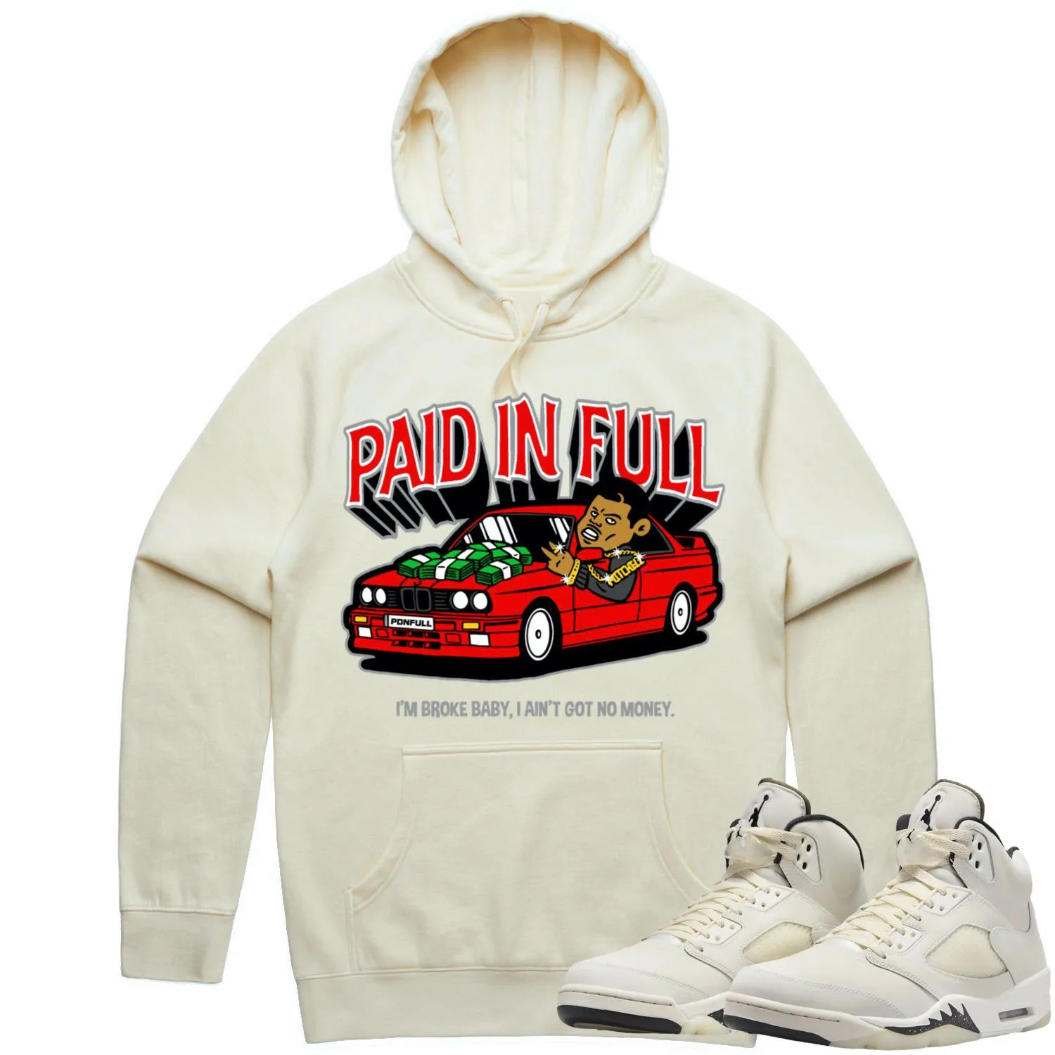 Jordan 5 Sail 5s Hoodie to Match - RED PAID