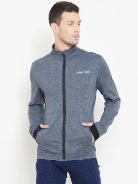 JUMP USA Men Grey Self Design Active wear Jacket