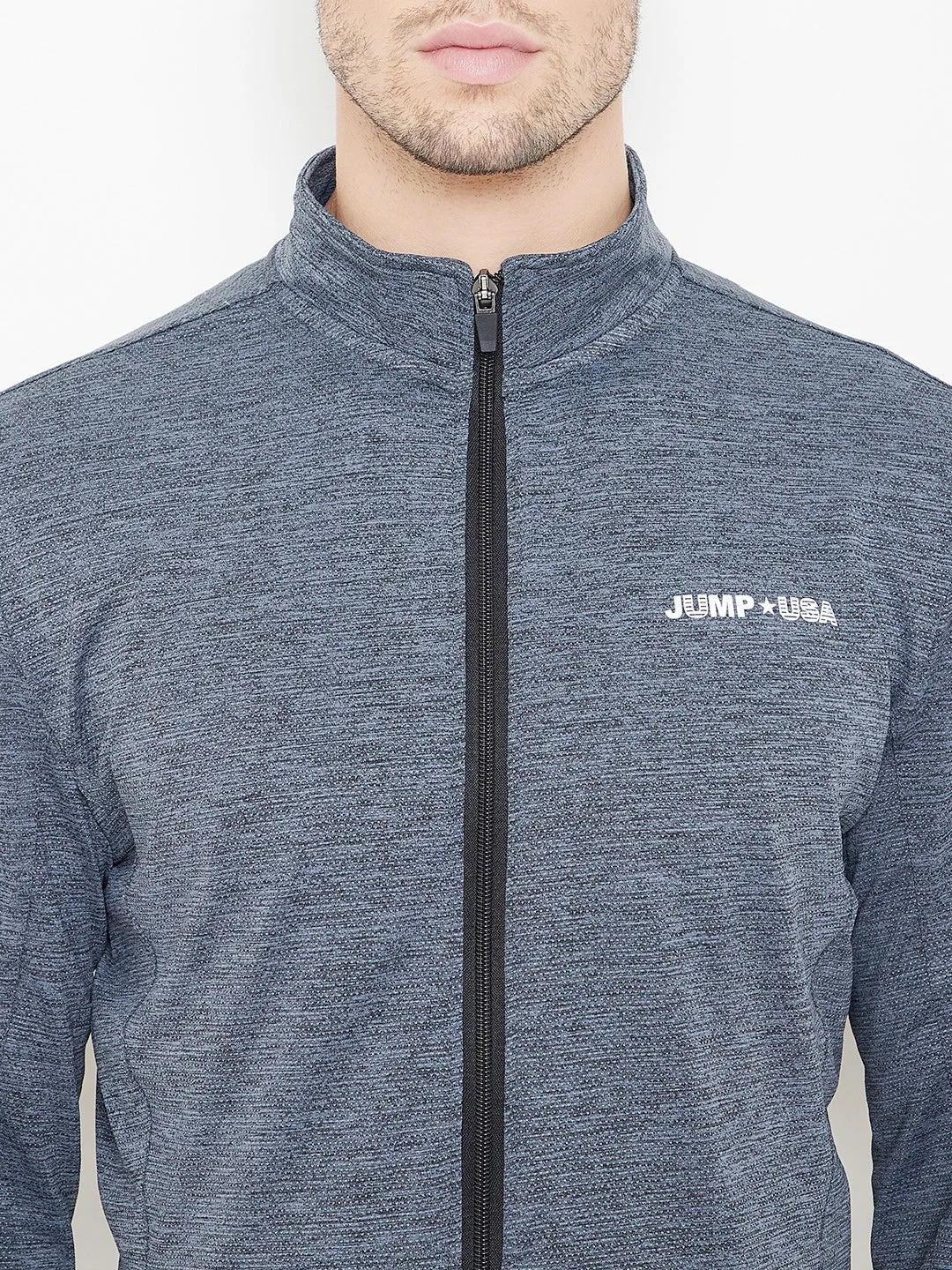 JUMP USA Men Grey Self Design Active wear Jacket