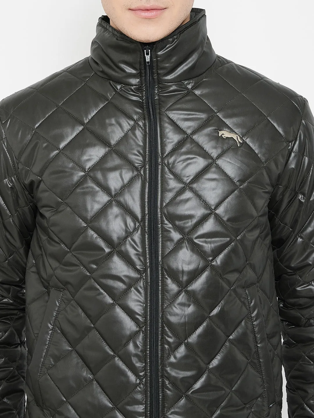 JUMP USA Men Olive Quilted Jacket