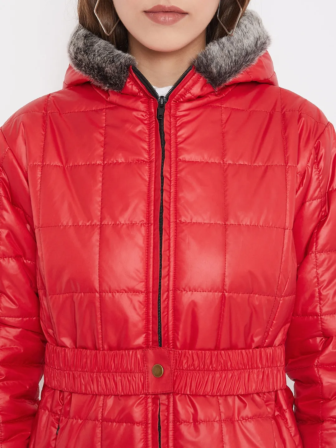 JUMP USA Women Red Solid Padded Jacket