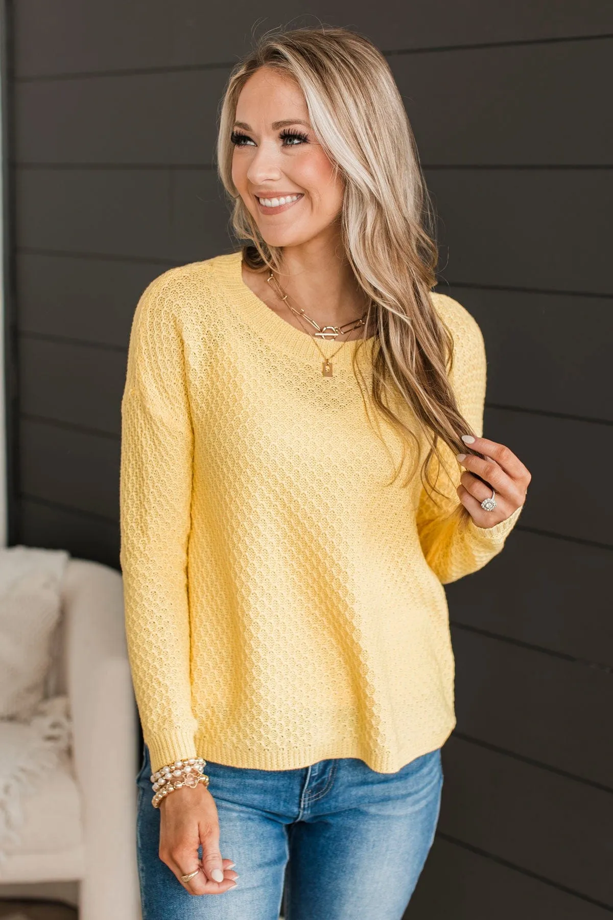 Keep It Colorful Knit Sweater- Yellow