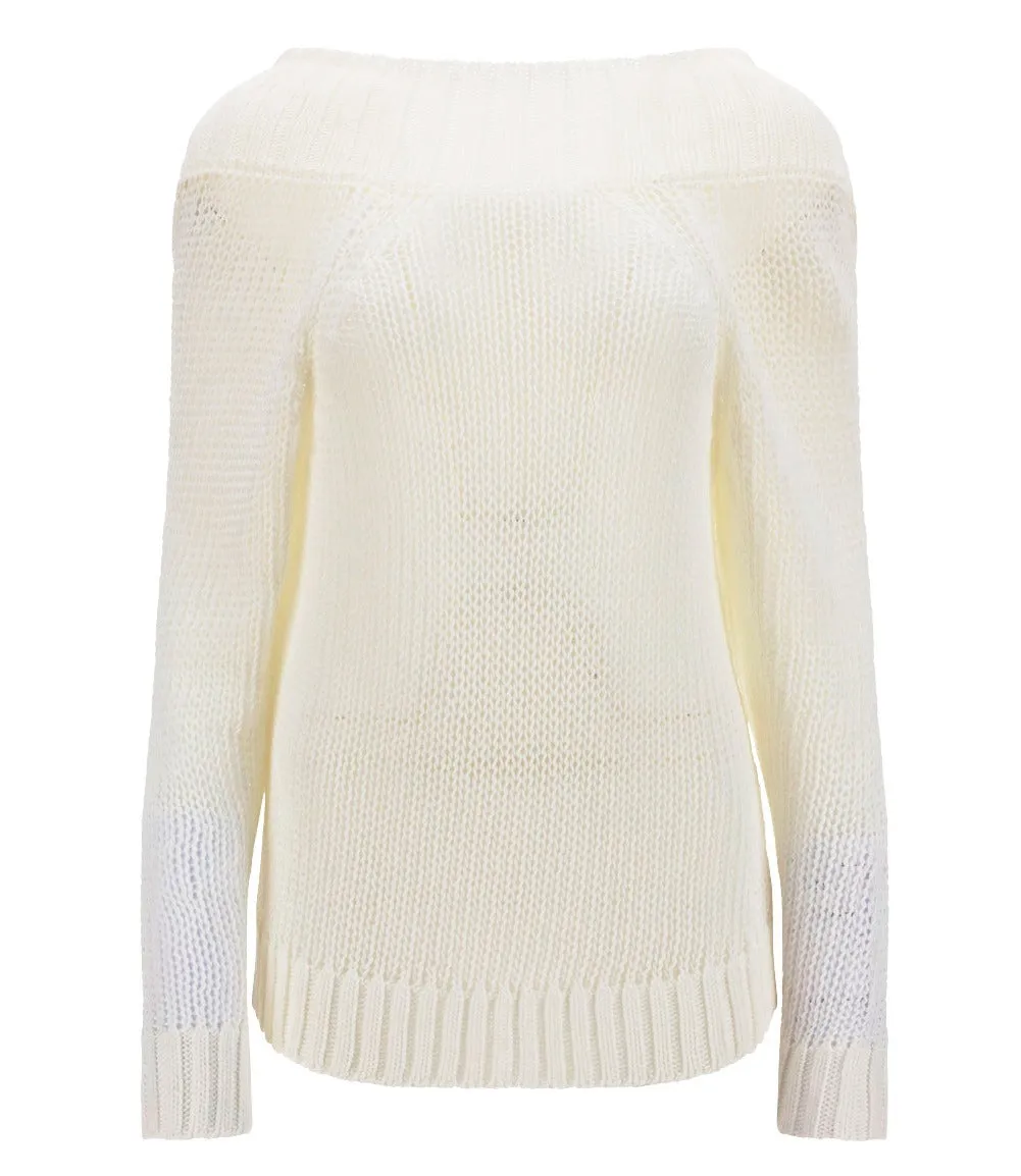 Khaite Deep Back Neck Knitted Sweater