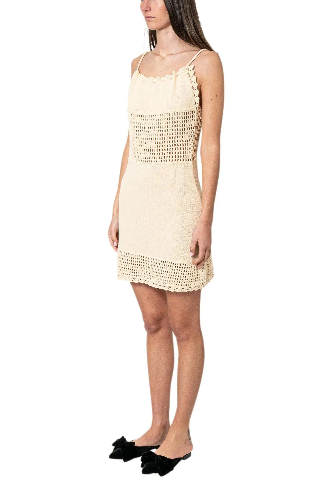 Knit linen mini dress