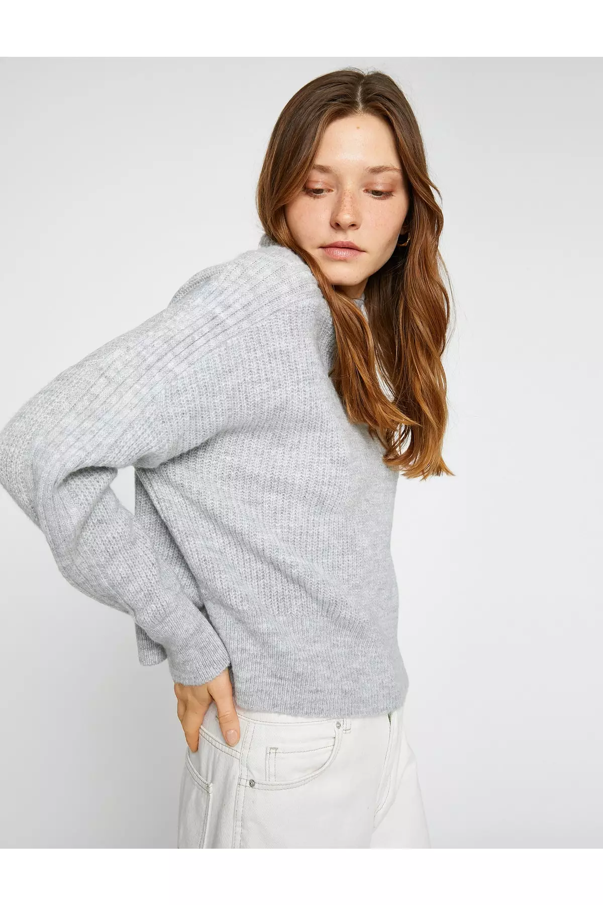 KOTON Stand-Up Collar Sweater