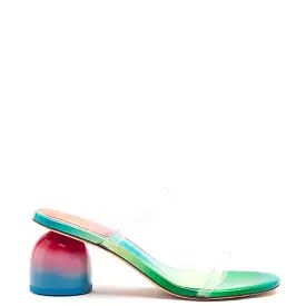 Larroudé x Gabriela Noelle: Dew Drop Mule In Rainbow Patent Leather