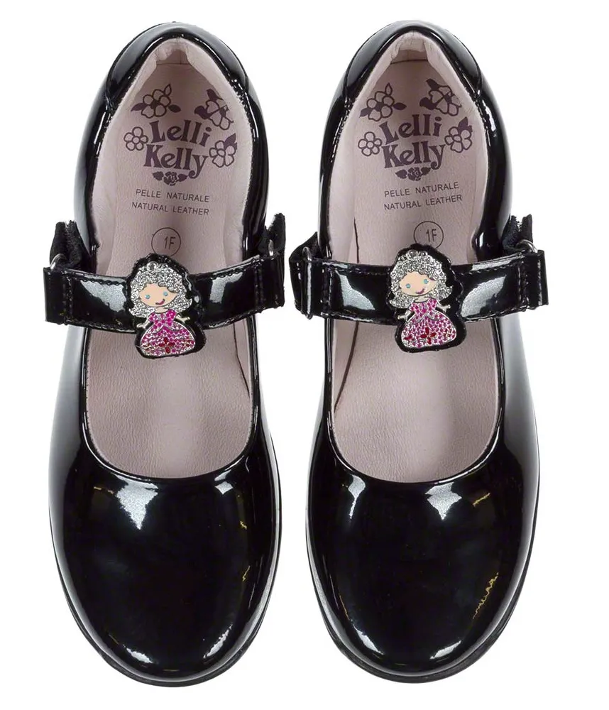 LELLI KELLY LK 8315 PRINNY INTERCHANGEABLE PRINCESS SCHOOL SHOES F FIT BLACK PATENT