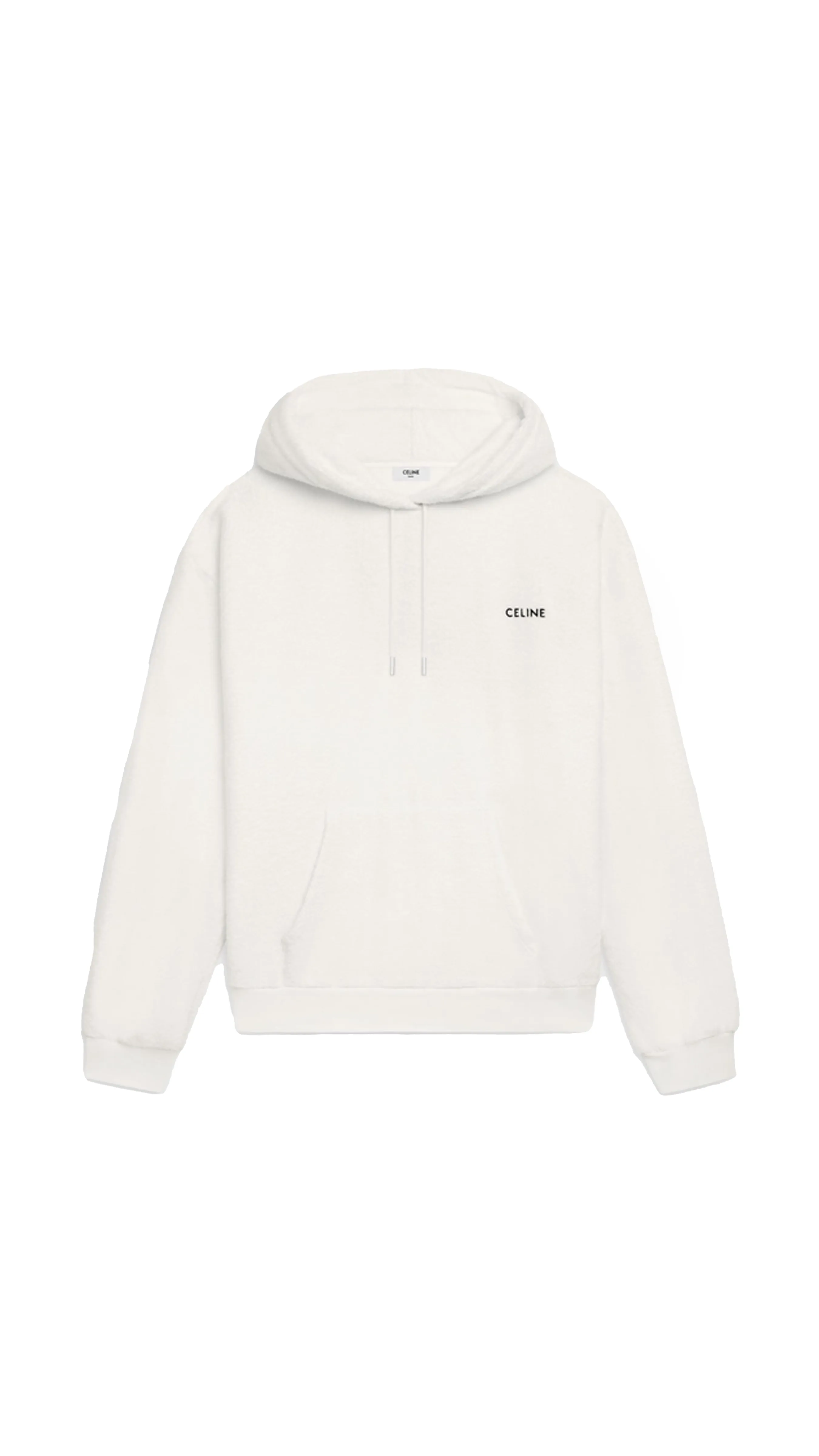 Loose Hoodie in Terry Cotton  - White