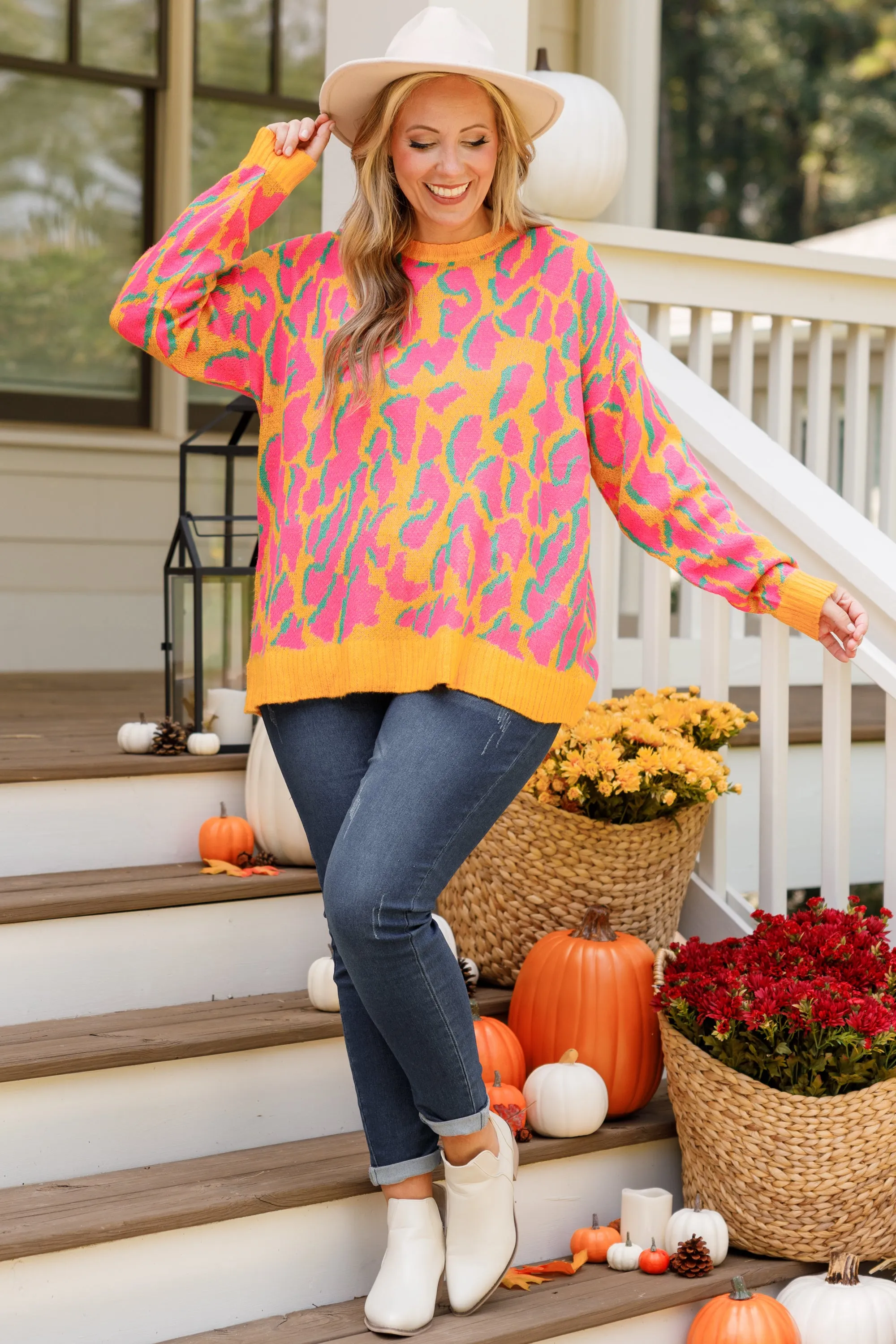 Love The Wild Side Sweater, Orange