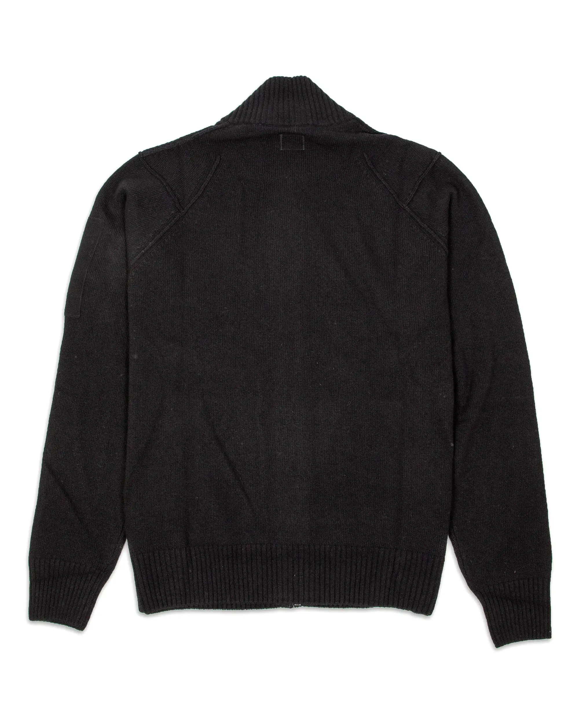 Maglione Full Zip CP Company Knitwear Lambswool Nero