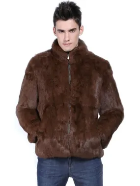 Men's Fuzzy Faux Fur Bomber Jackets Winter Coats