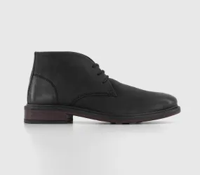 Mens Office Burlington Chukka Boots Black Leather