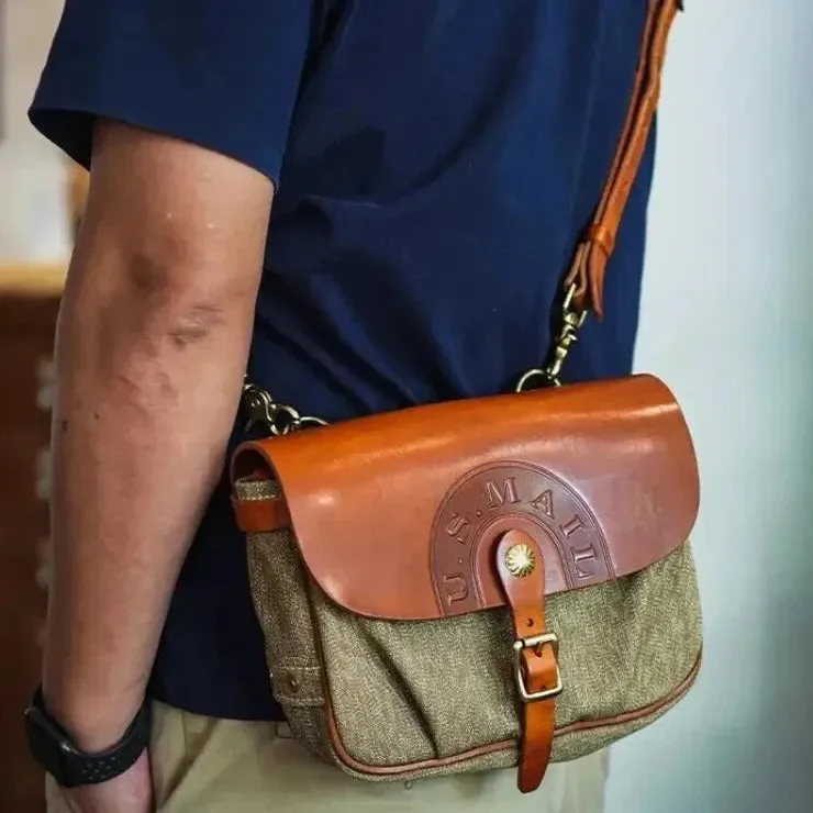 Men's Vintage Luxury Canvas Handmade Shoulder Messenger Bag