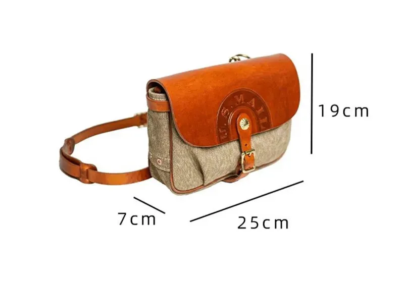 Men's Vintage Luxury Canvas Handmade Shoulder Messenger Bag