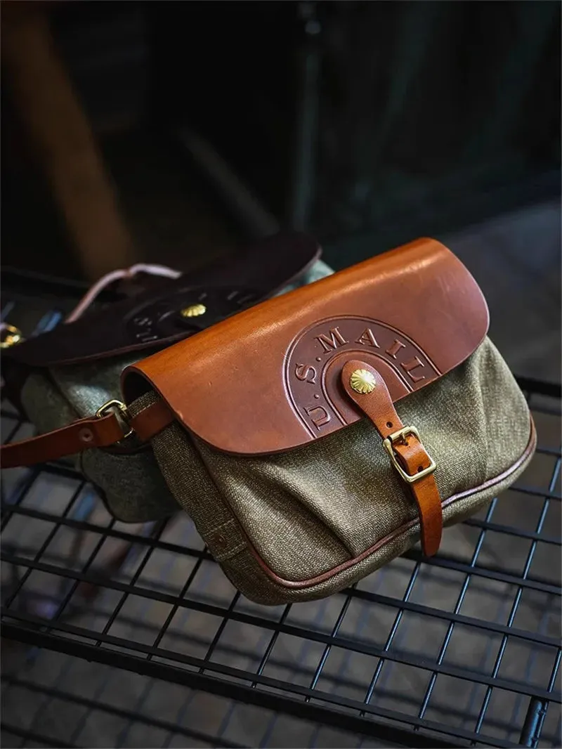 Men's Vintage Luxury Canvas Handmade Shoulder Messenger Bag