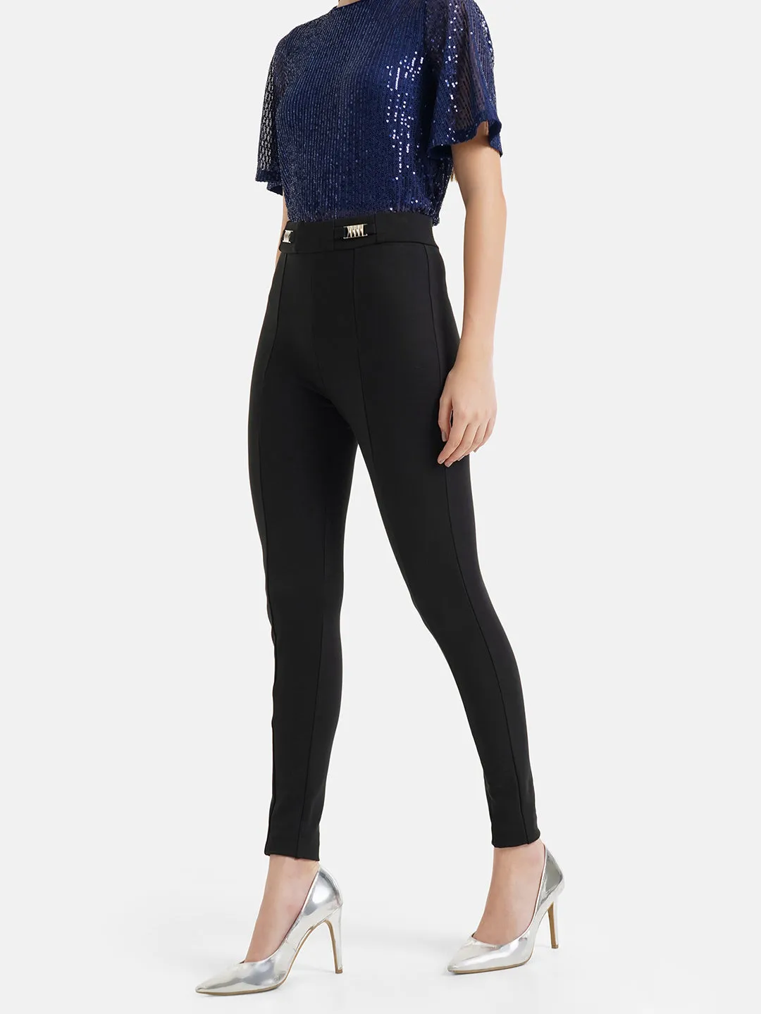 Metal Trim High Rise Jegging