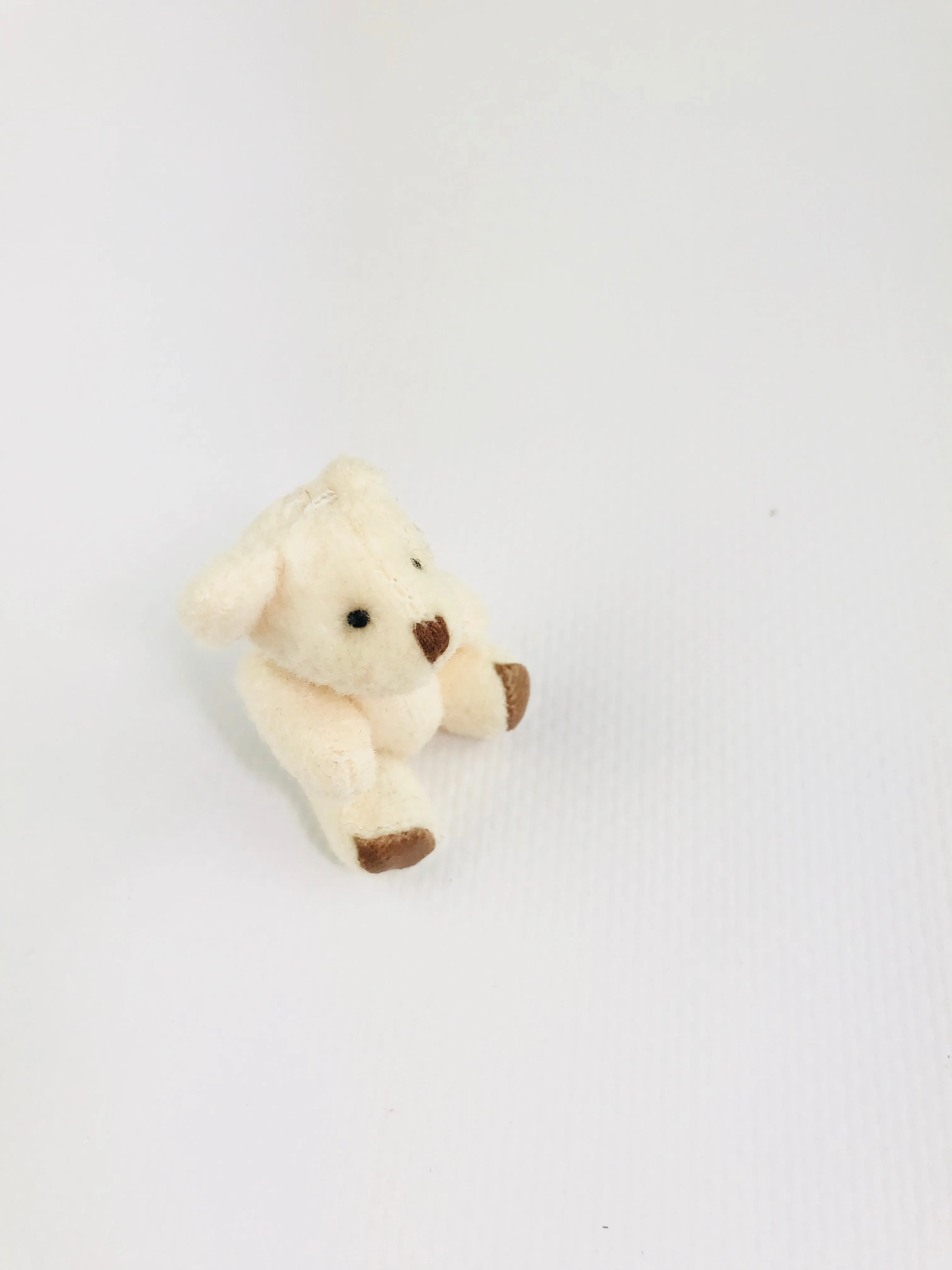 MINI JOINTED TEDDY BEAR 3,5 cm. offwhite