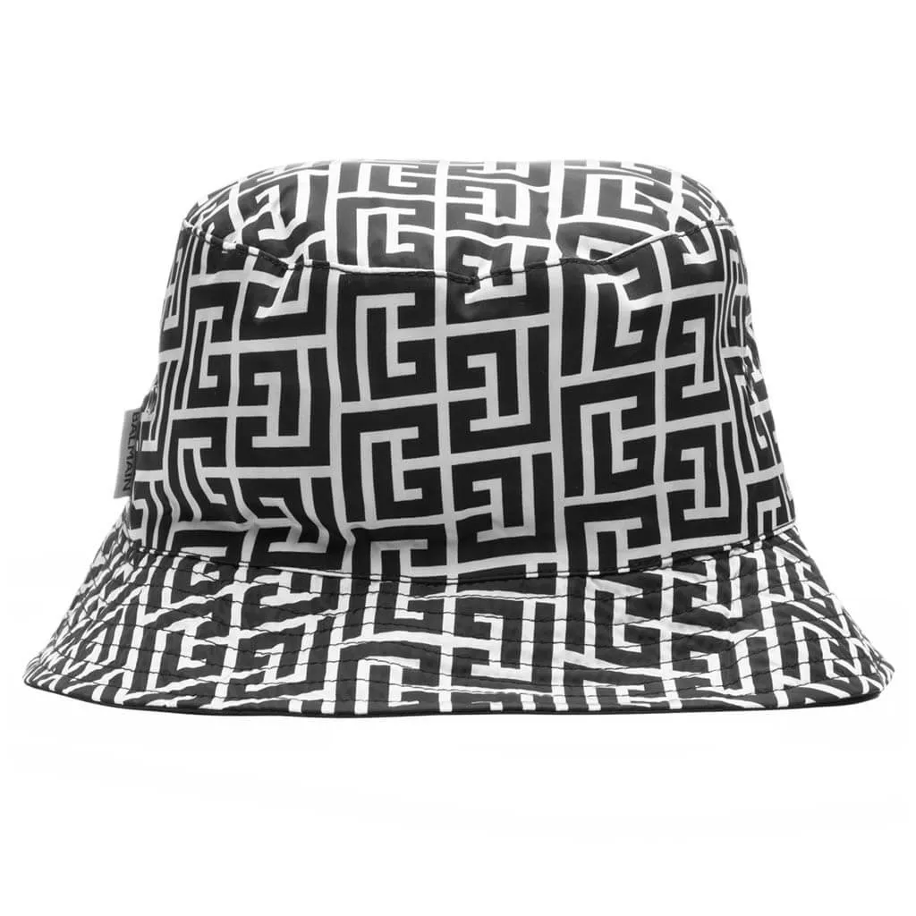 Monogram Nylon Bucket Hat - Ivory/Black