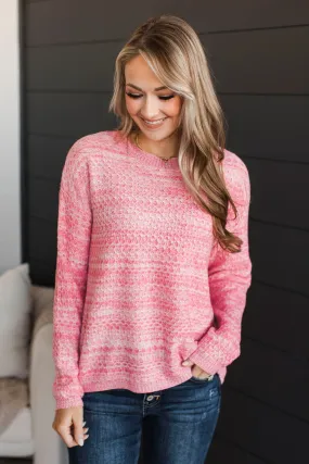 More About Me Knit Sweater- Pink