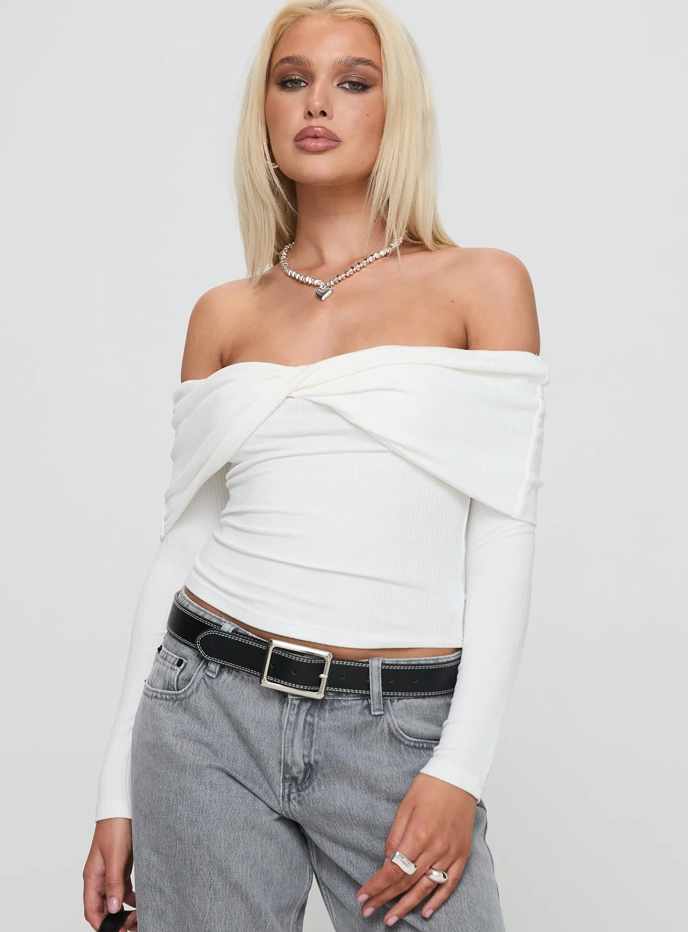 Myrina Long Sleeve Top White