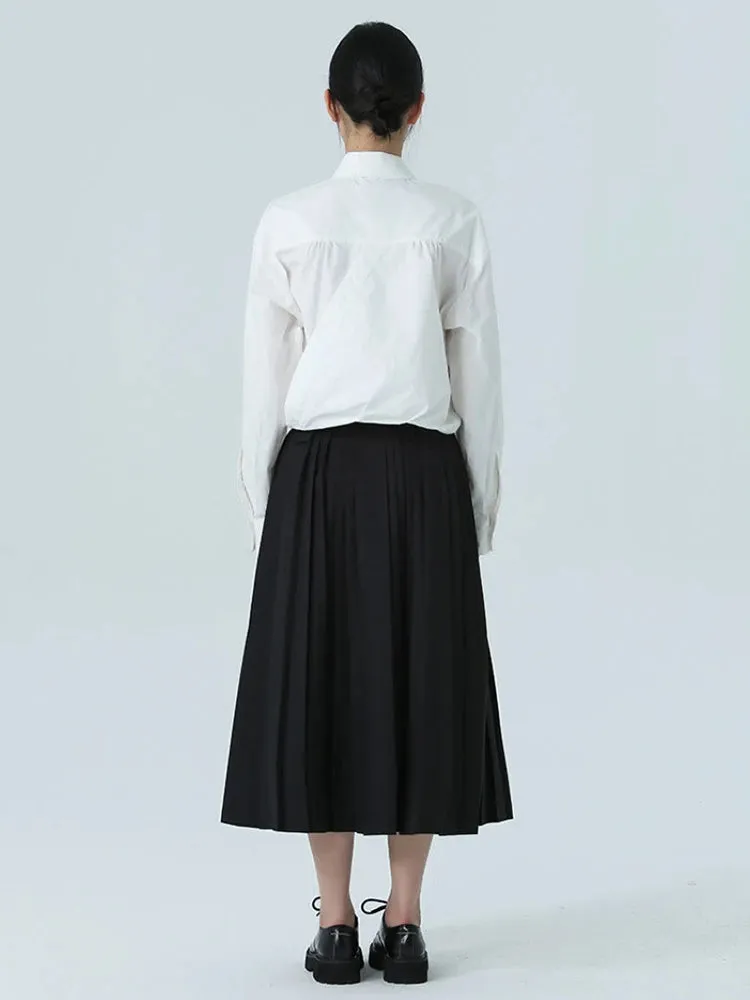 Nandeen Pleated A-line Skirt