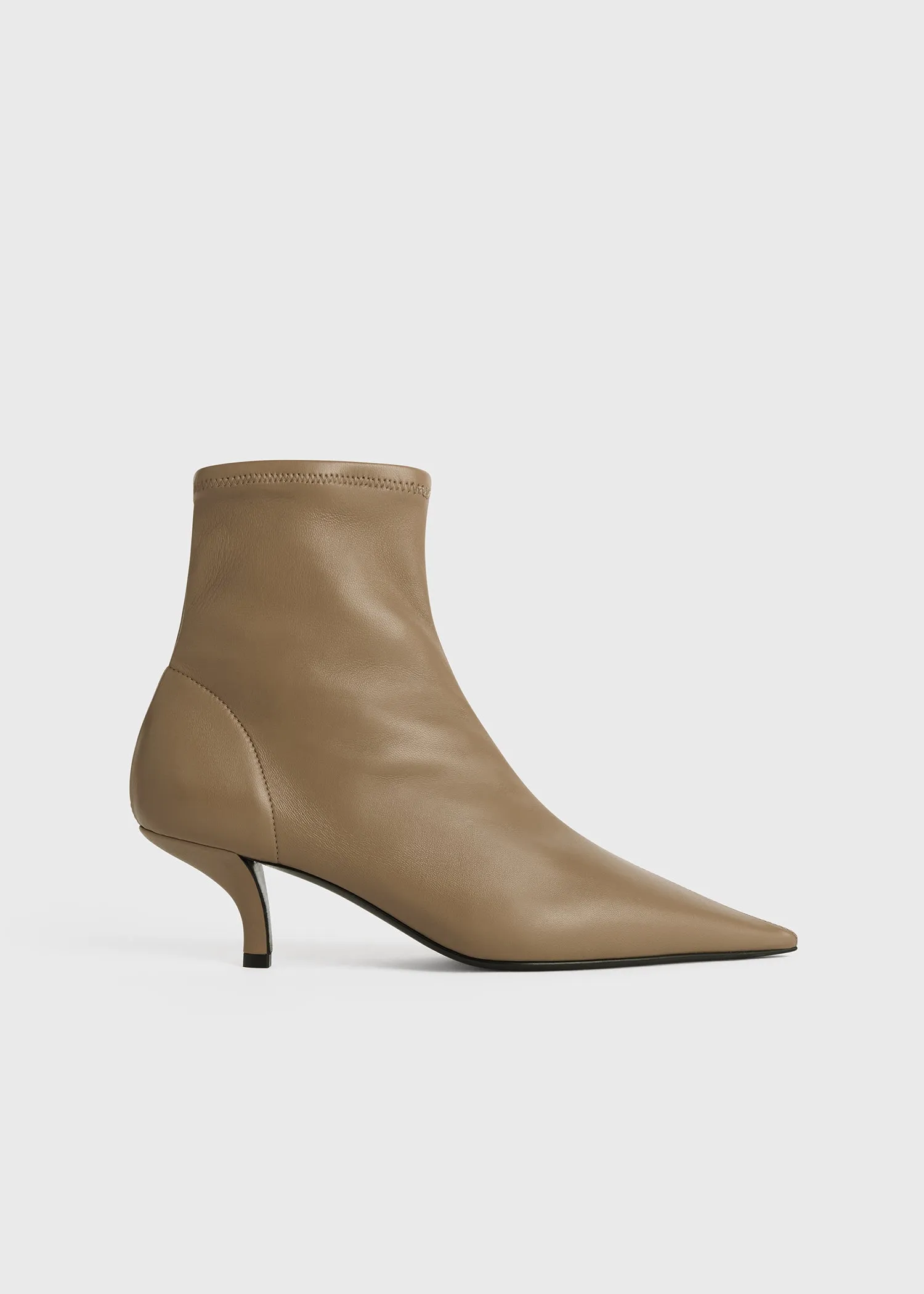 Nappa heeled sock boots truffle