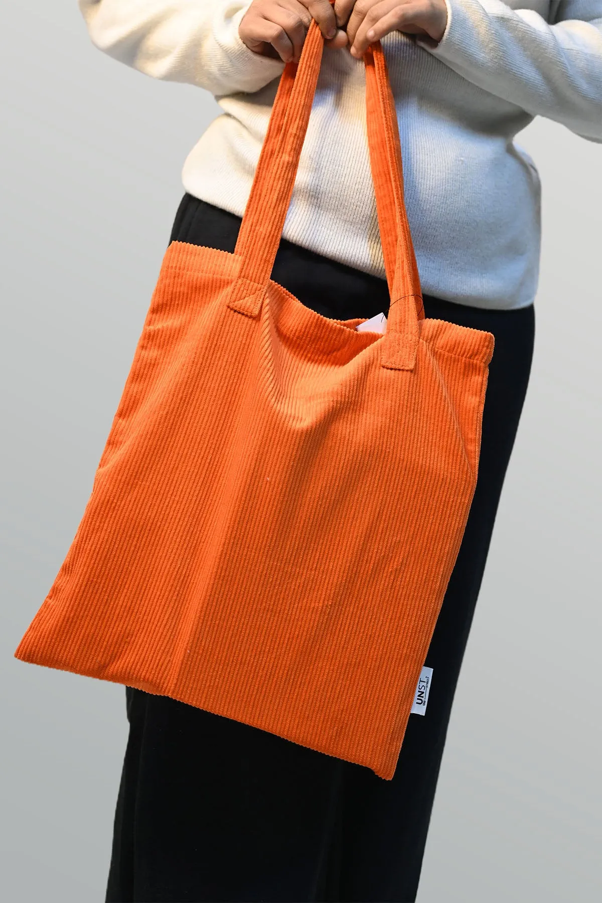 Navy Blue Corduroy Tote Bag+ Royal blue Corduroy Tote Bag + Orange Corduroy Tote Bag (Combo of 3)