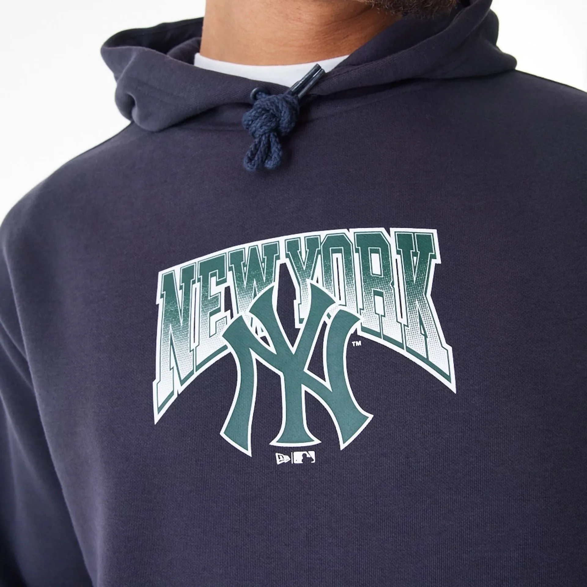 New York Yankees MLB Gradient Navy Oversized Pullover Hoodie