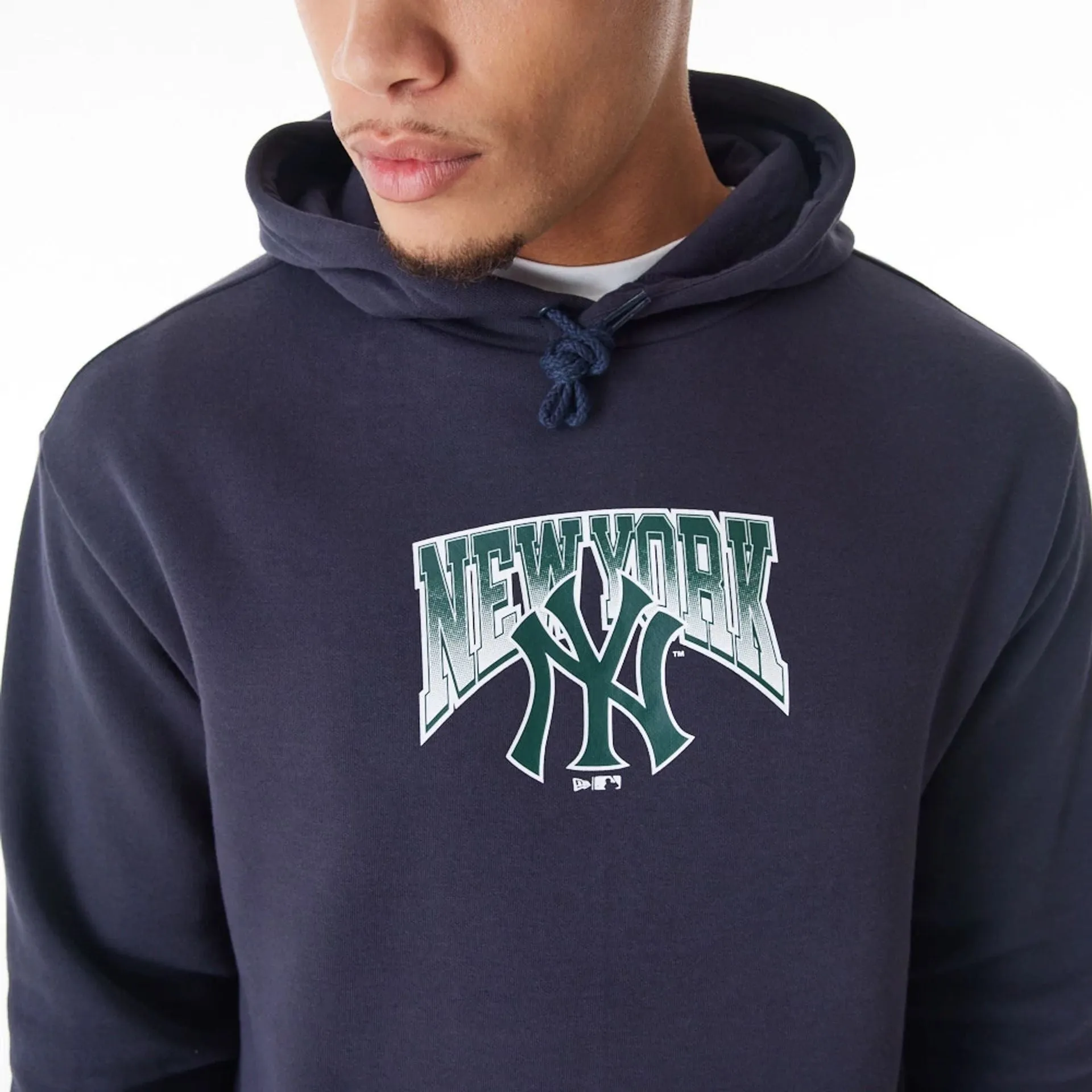 New York Yankees MLB Gradient Navy Oversized Pullover Hoodie