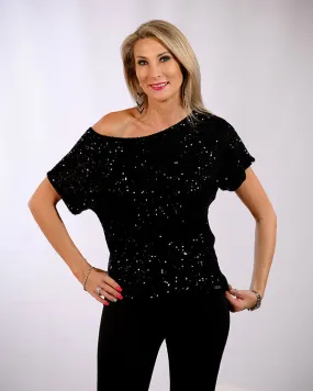 Nia Top - Black Sequin