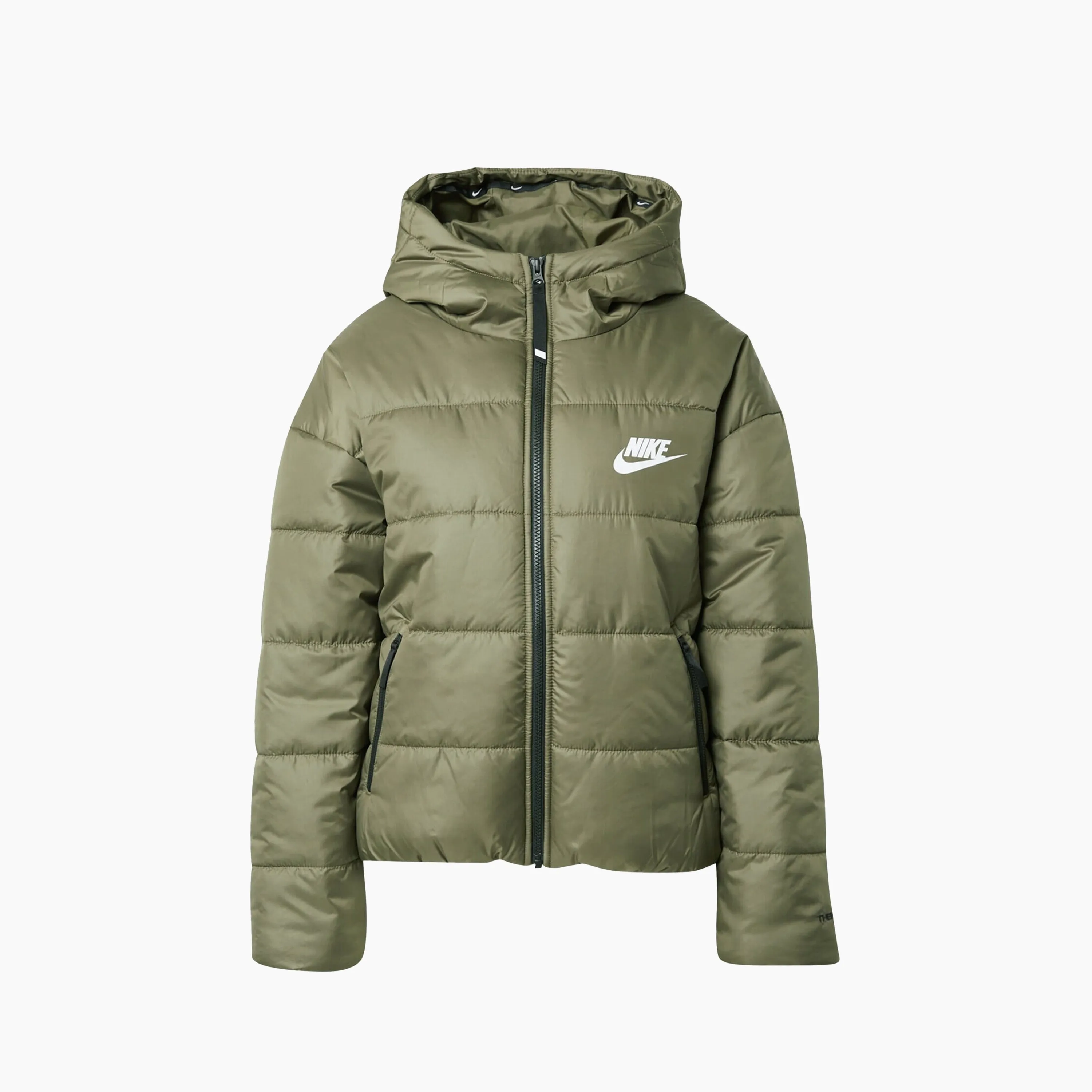 NIKE W' SPORTSWEAR THERMA FIT JACKET OLIVE & WHITE - DJ6995