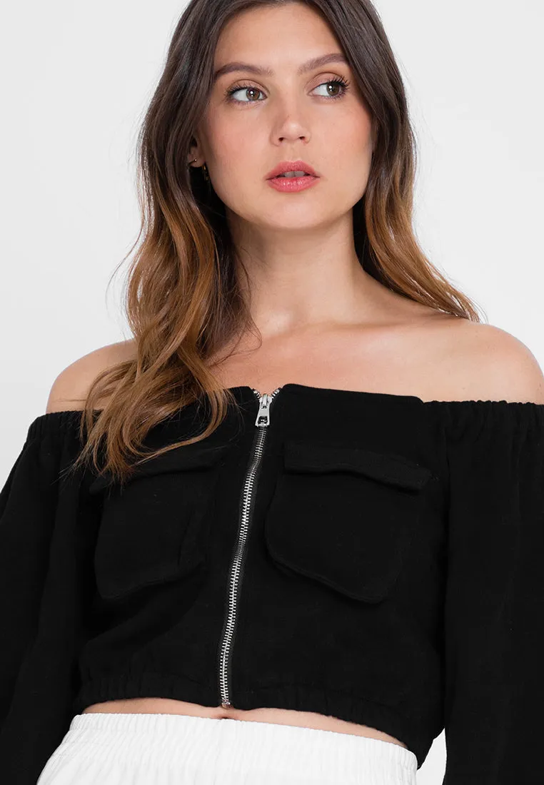 NIKITA Off Shoulder Crop Top