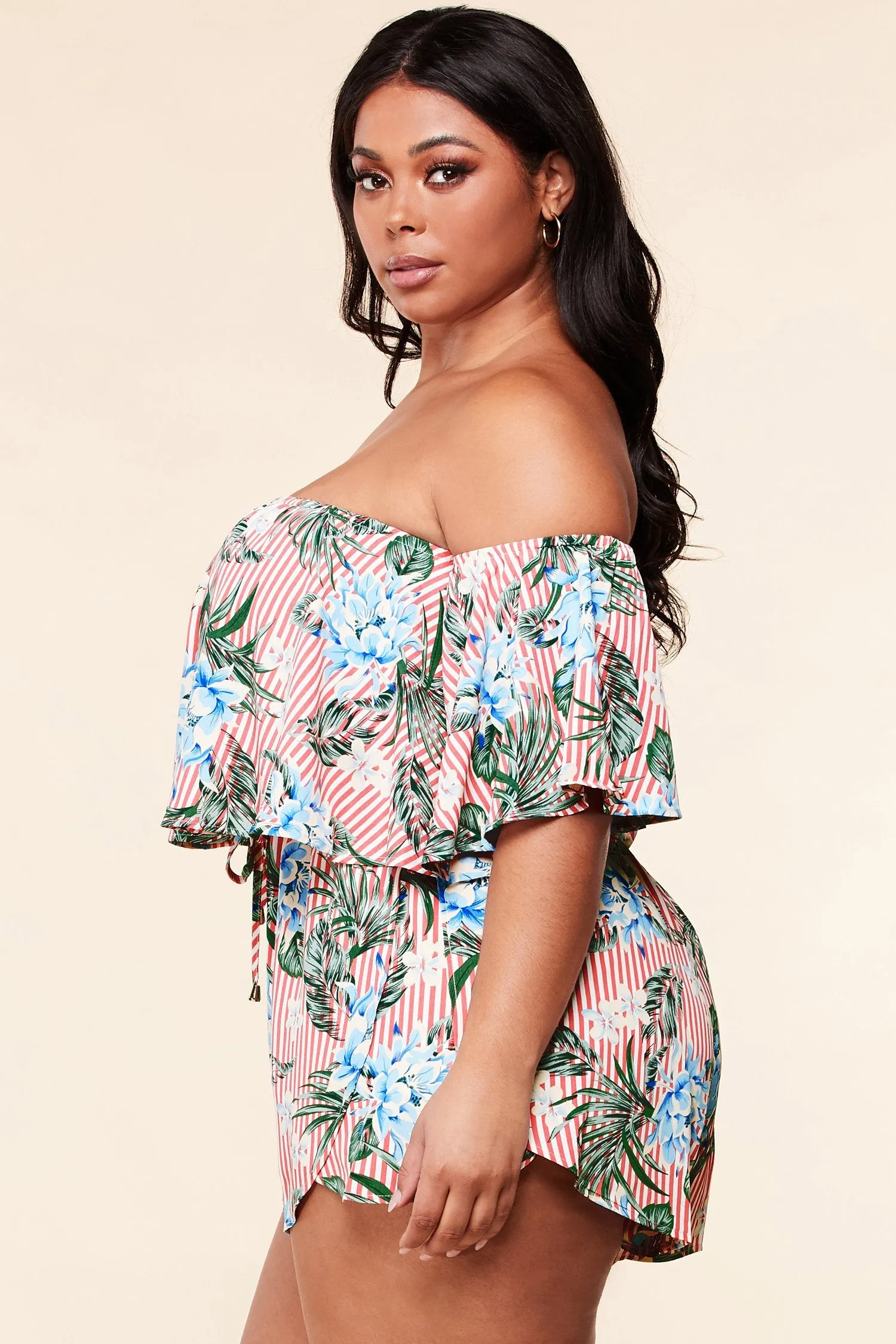 Olivia Floral Print Mini Romper