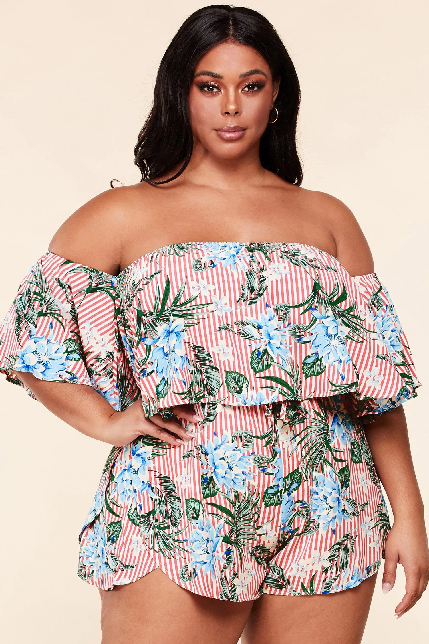 Olivia Floral Print Mini Romper