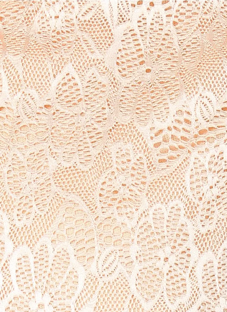 Peach Lace Bodycon Dress