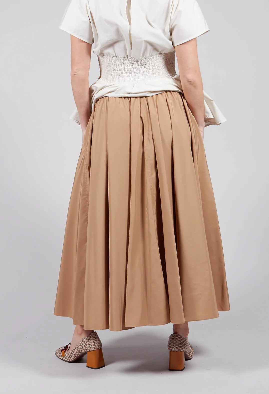 Pleated Skirt in Camel