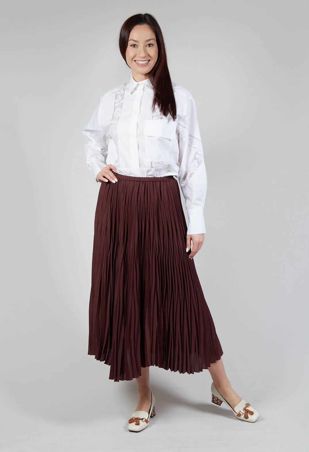 Pleated Skirt in Cocoa