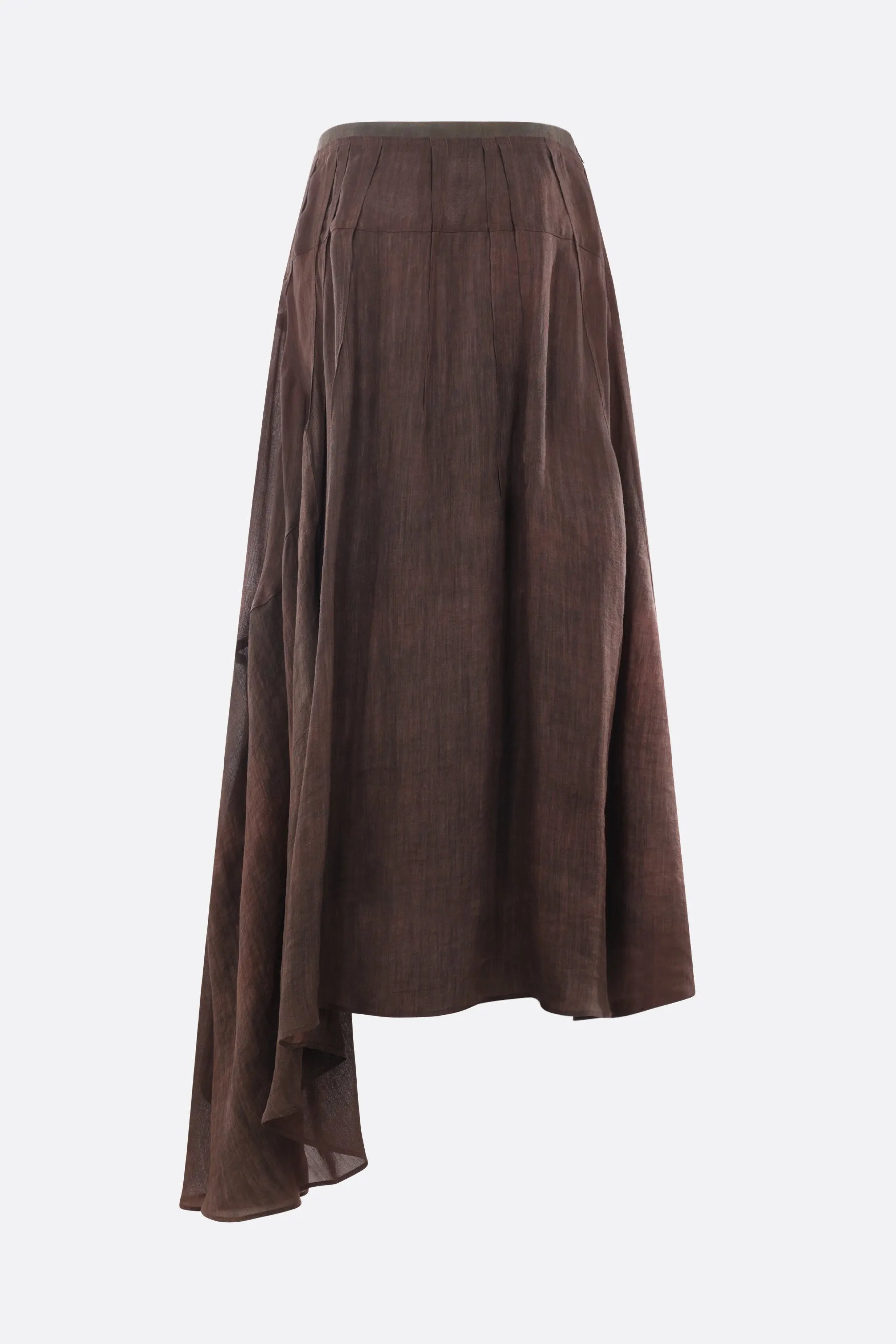 ramie blend asymmetric skirt