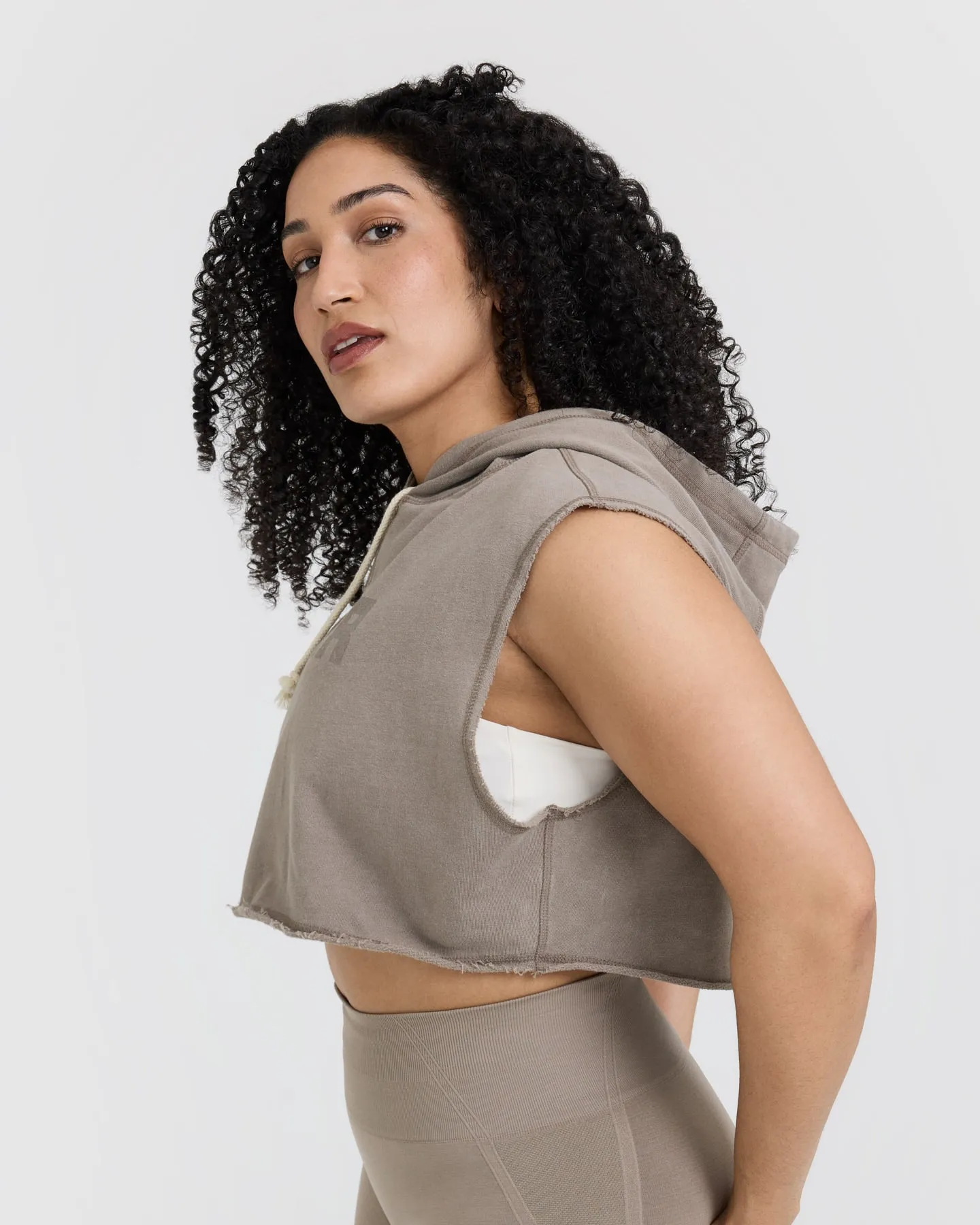 Raw Lounge Sleeveless Crop Hoodie | Minky