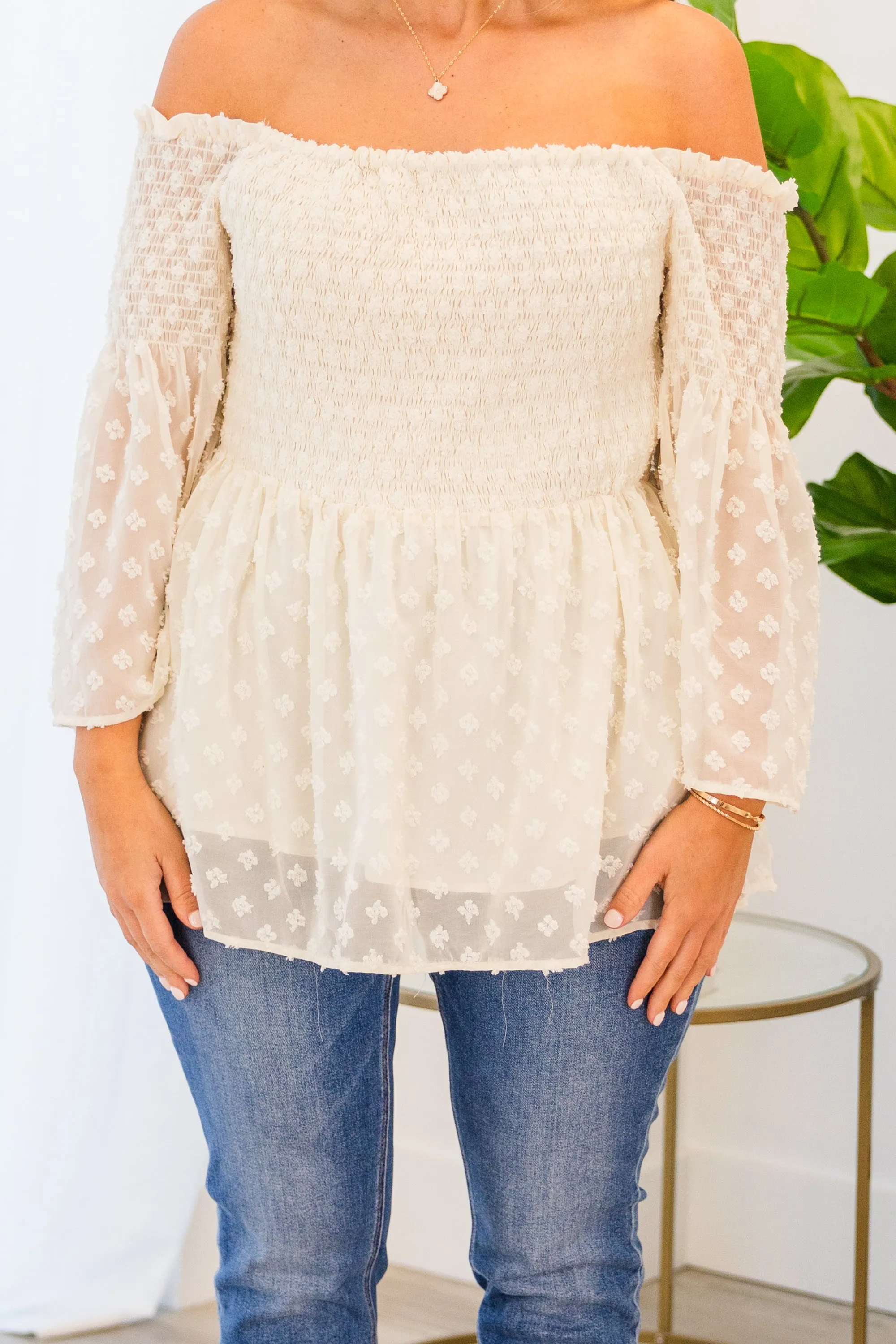 Ring In Spring Top, Ivory